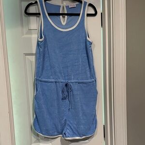 Pink Lily small light blue romper. Great condition